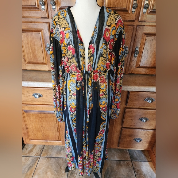 Free People Tops - Free People Dream Girl Open Front Floral Duster Size Large